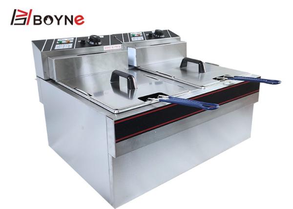Hotel Commercial Kitchen Cooking Equipment Snack Food Double Tank Desk Top Fryer 22L