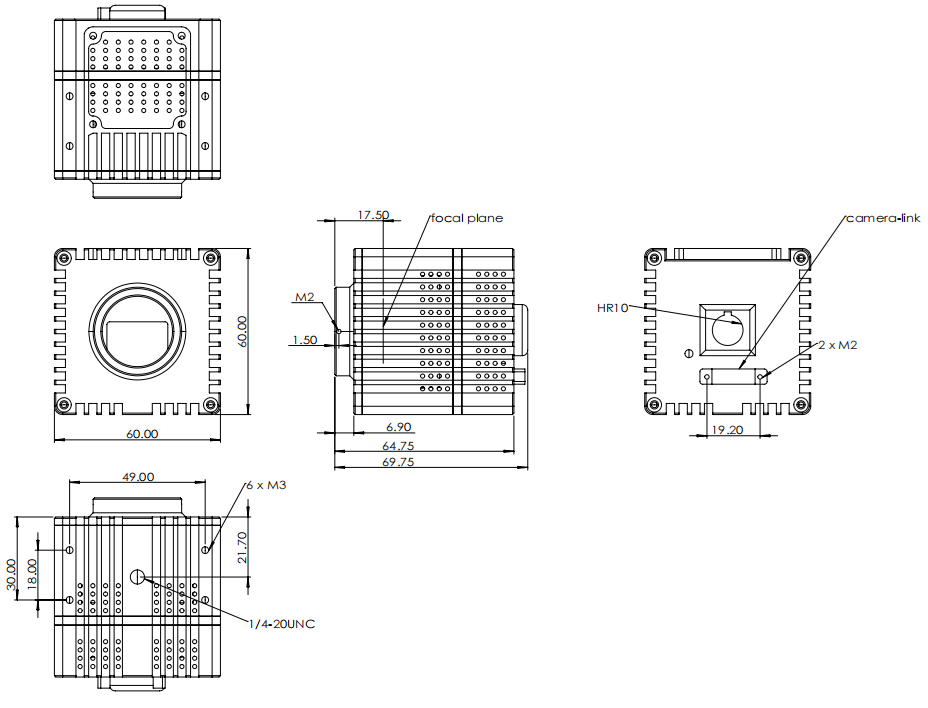 640×512 15μm TEC Cooled SWIR InGaAs Camera 500fps Camera Link Built-In Tracking GS-SW6401715500KS-C-CL