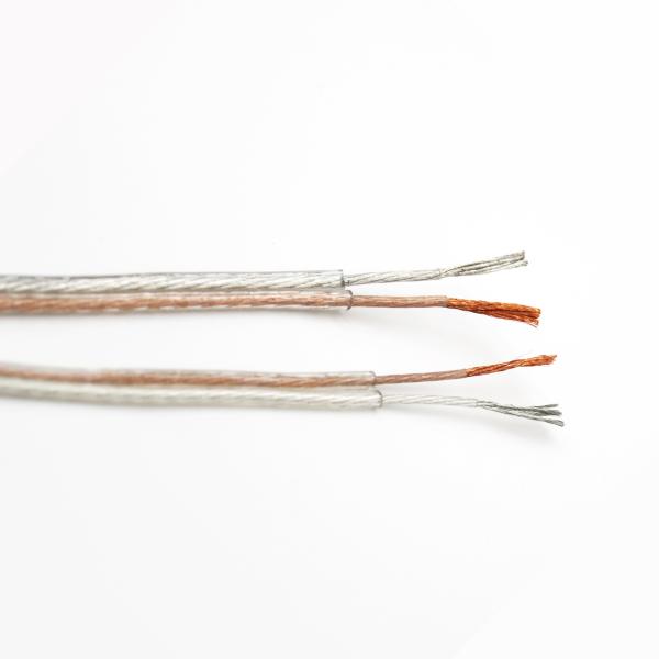 Gold And Silver Wire Transparent Audio Cables 100meter/Roll 2 Cores 300/300V