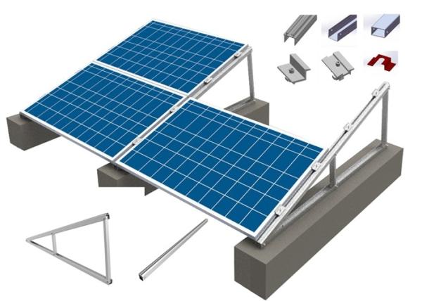 Adjustable Pre Assembled Triangle Flat Roof Solar Mounting System