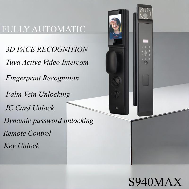 Qleung S940max Fully Automatic Lock with 3D Face Recognition and Palm Vein Unlock Tuya Smart Home Door Lock