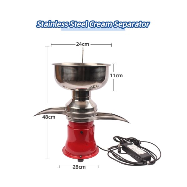 Small Electric Cream Separator Food Grade Stainless Steel Home Use Milk Separator