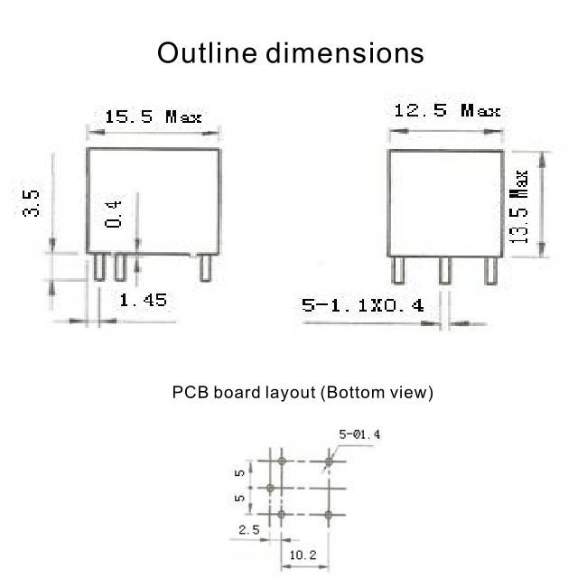 5 реле 12V 15A 10A 7A MQ8-C-S-DC12V PCB Pin SPDT миниатюрное для автомобильных деталей