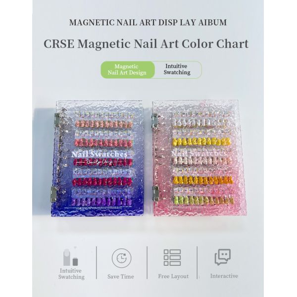 Detachable Transparent Acrylic Magnetic Nail Art Display Board 120/180/240 Colors Book Plastic Tool for Nail Tips Made Gel