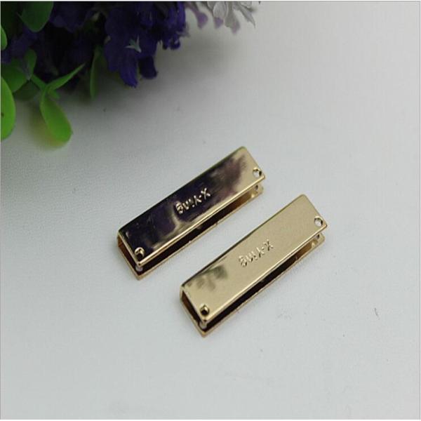 Custom letter logo light gold 40*10 mm decorative corner protector for handbag
