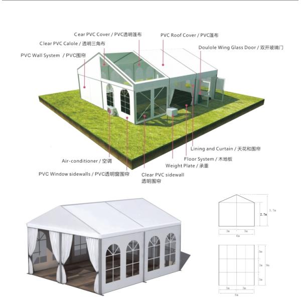 Long Life Transparent Rustless Wedding Decoration Tent With 500 Seater