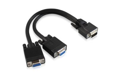 28AWG 1 male to 2 female VGA splitter cable for TV, computer, PC, Projector