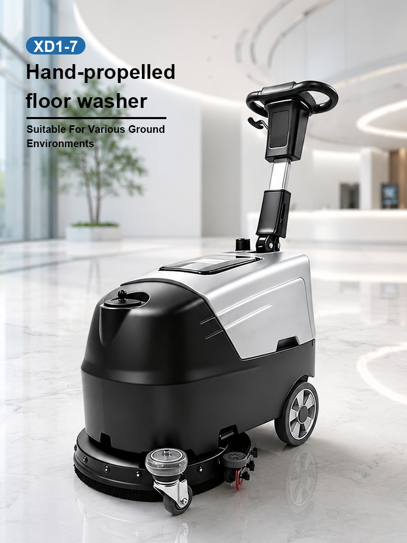 High Quality Portable Floor Scrubber Machine Easy Push for Home Use