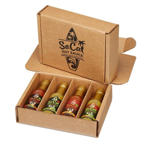 Custom Printed Hot Sauce Bottle Shipping Box 4 Packs Honey Jars Packaging