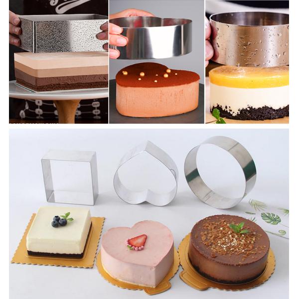 RK Bakeware China Foodservice NSF Нержавеющая сталь Mousse Cake Ring, Круглое сердце Квадратный десерт Mousse Ring