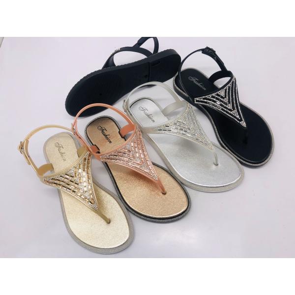 T Shape sequin Fashion Thong Women Flat Size 36-41 Women Jelly Flip Flops Sandal TIANO