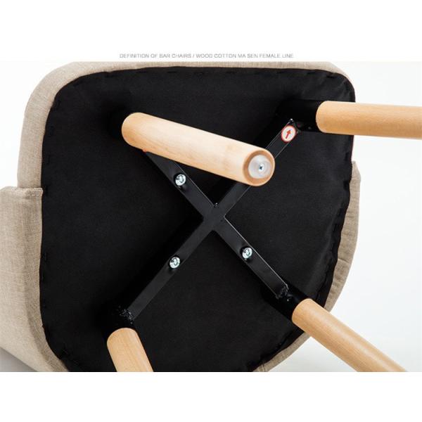 Anti Slip Wooden Dining Chairs / Cotton Fabric Beetle Dining Chair For Hotel