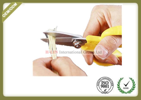 Straight Shape Fiber Optic Kevlar Cutter With Sawtooth Yellow Color