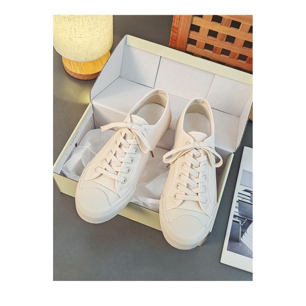 2024 Summer New Milky White Breathable Canvas Shoes Men'S Shoes All-Match White Shoes Trendy Casual Shoes Men'S Shoes