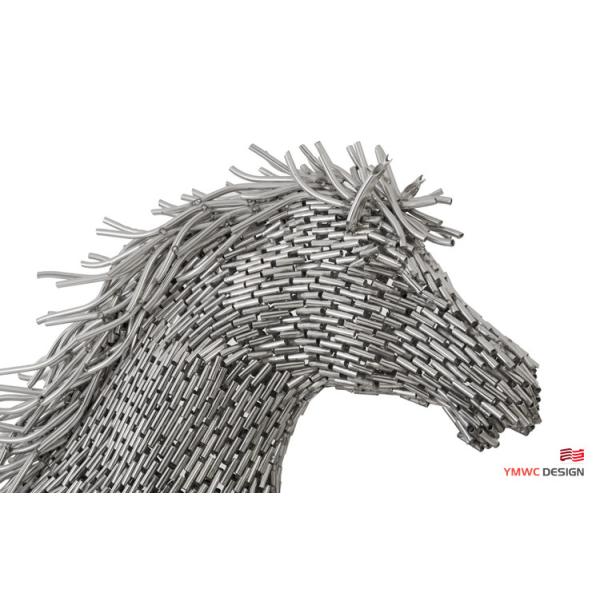 Custom Life-Size Stainless Steel Animal Sculpture with Horse Pipe Statue Decoration