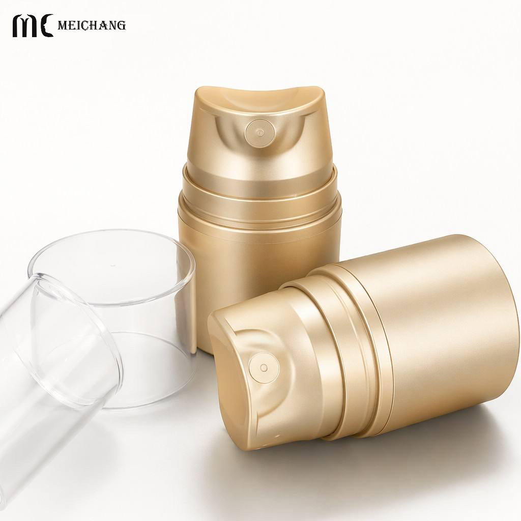 30ml-150ml Self-Sealing Airless Pump Bottle with Protective Cap | PP Vacuum Cosmetic Packaging Bottle(MC-227)