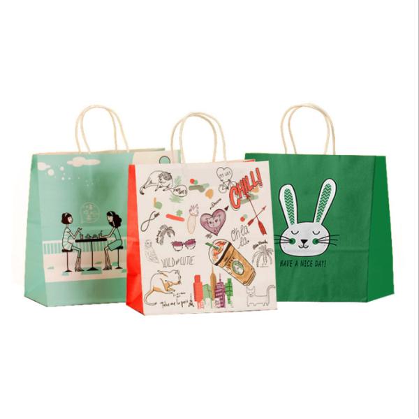 Custom Logo Paper Carrying Shopping Bags For Gift Clothes Packaging