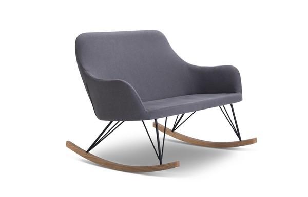 North Europe style fabric 2 seater rocking chair furniture
