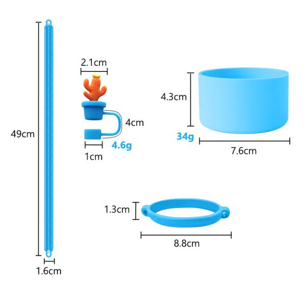 30oz 40oz tumbler con mango anti-rasguño manga de taza de silicona y anti-deslizante botella de agua mango correa