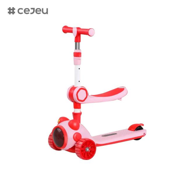 с огнями, музыкой, сиденьями, большим флэш-колесом3 цвета доступныПакет размером 67*50*62 см, подходящий для мальчиков и девочек скутер