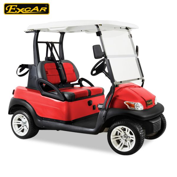 2 Seater Double Color Seat Golf Car Disc Brake Technology With Trojan Battery