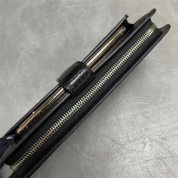 Authentic Exotic Crocodile Belly Skin Men's Large Card Wallet Genuine Alligator Leather Clutch Purse Male Phone Holders