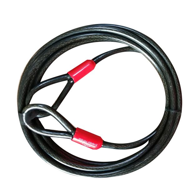 Vinyl Coated Wire Rope Assembly Security Cable Lock with Loop Ends and 6x7 Construction in Customized Length