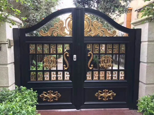 Black Mat Ornamental Fences And Gates / Decorative Metal Garden Gates