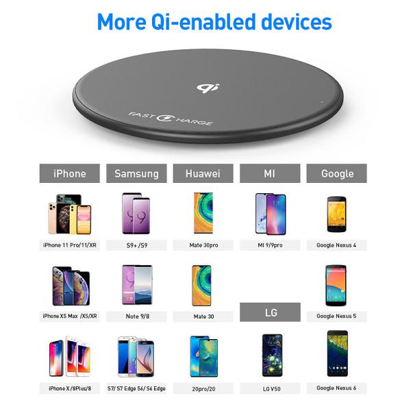 ABS 7mm 3 Coils Qi Wirelss Charging Pad , 10W Wireless Charging Phone Pad White