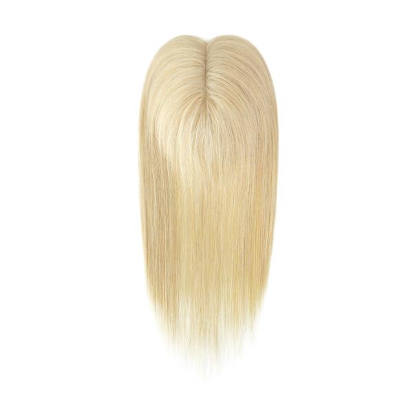 100% Remy Hair human Hair Brazilian 12 inch hair double lace in middle with wefts back for hair topper for women