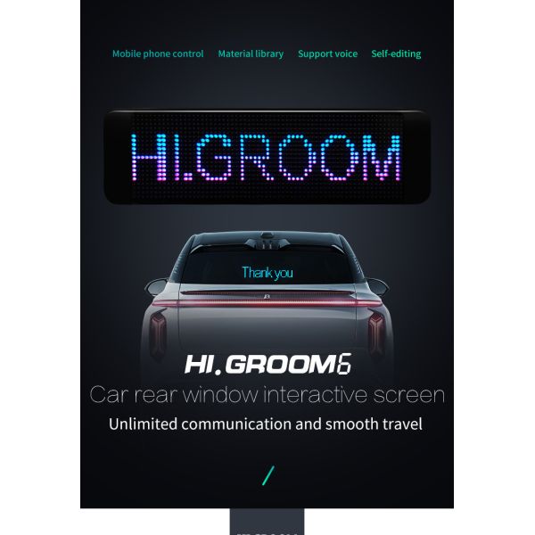 10 Inches Flexible Car LED Display Real Time Custom Animations And Messages