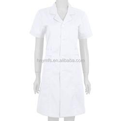65% 35% Polyester Cotton Good And Comfortable Medical Scrubs Hospital Nurse Uniforms with Short Sleeve 3-pockets lab coat