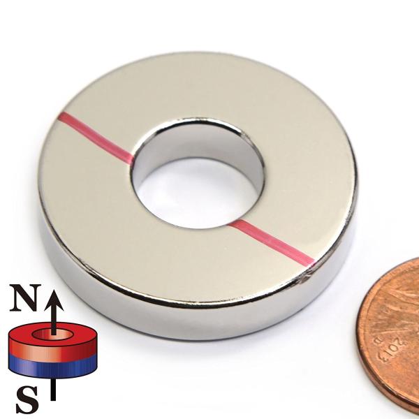 Kellin Neodymium Magnet Ring N Pole or S Pole Marked Magnetic Ring Magnetized through Thickness