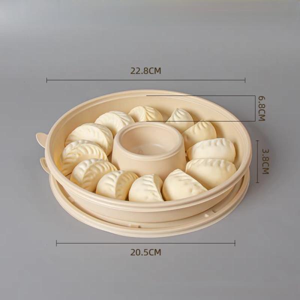 Dumpling Disposable Biodegradable Food Trays 12 Compartment Food Grade