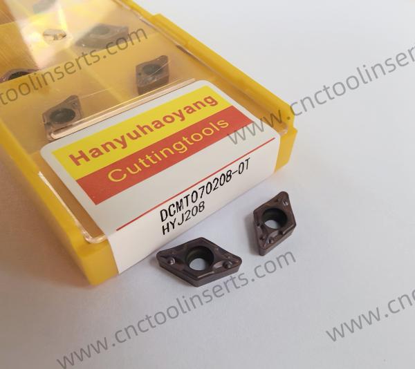 Plaquettes d'alésage CNC Wc-Co Revêtement CVD DCGT0702003R-F HYZ08, Adaptées à l'usinage de l'acier doux