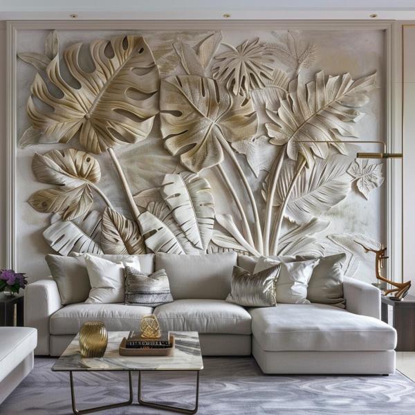 Handmade Stone Carvings Leaf relief decoration Technique 100% Hand Carved for Home Decorations Wall Art Flower relief