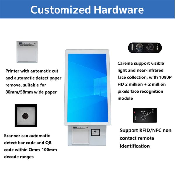 All in One Touch POS Terminal Built-in 58mm Thermal Receipt Printer Windows Intel Celeron J4125 2GB RAM 1 Year Warranty