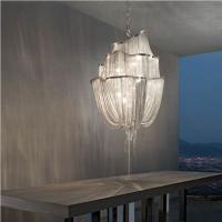 Or argenté léger pendant moderne Art Deco Chandeliers de gland en aluminium de chaîne