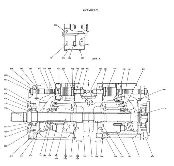 K3V112DTP-9TDL for SK200-6 New type iron seat YN10V00013F1   MAIN HYDRUALIC PUMP