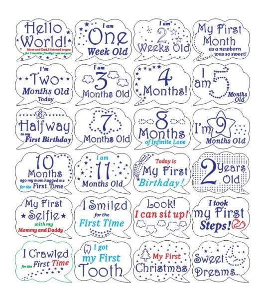 Cloud shaped Baby Monthly Milestone Cards  Wooden Printed Milestone Discs for  Baby  Newborn Gifts-customized design accept