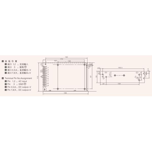 S-200-24 Switch Power Supply Single Output 82 Percent Efficiency 0.9kg
