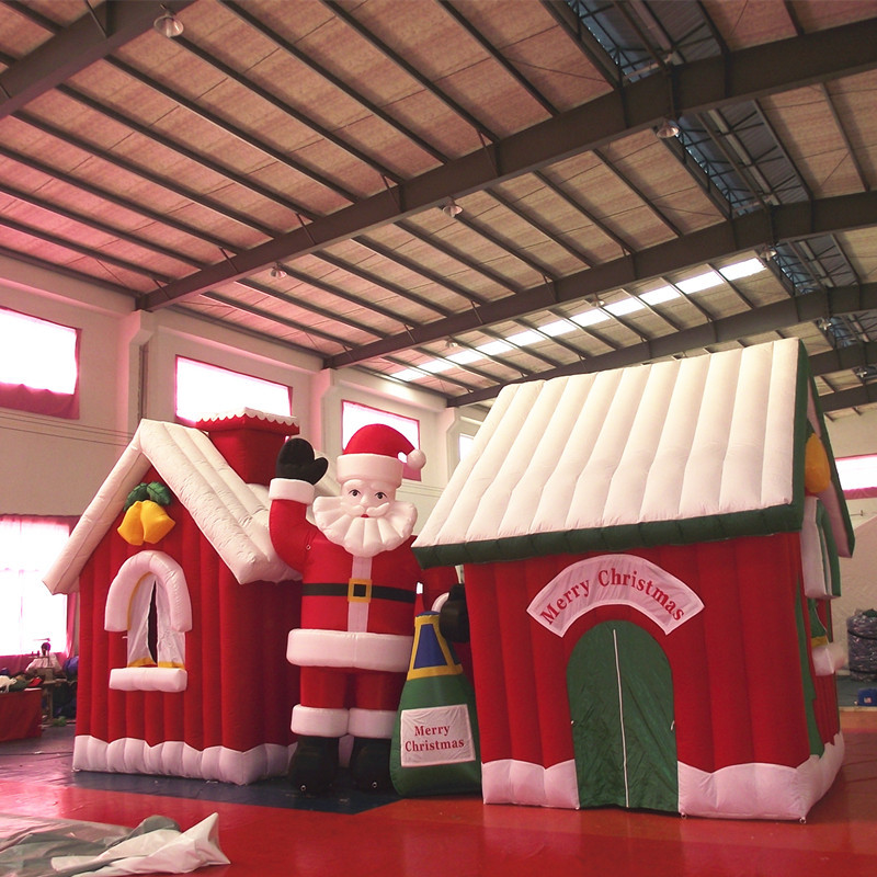Giant Inflatable Santa House Decoration for Christmas Festivals Malls and Outdoor Events