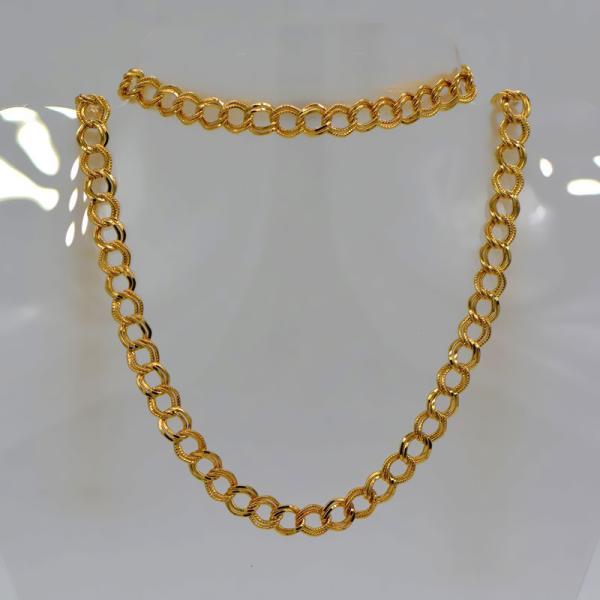 Korean Fishbone chain New Trendy Suitable for men and women Jewelry 18K Real Gold Plated