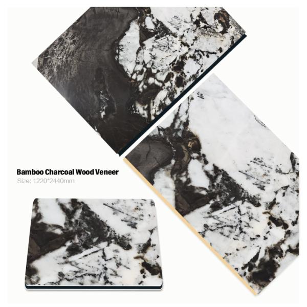Nuevo color PVC bambú carbón chapa de madera impermeable y a prueba de humedad panel de pared de mármol panel decorativo para hotel