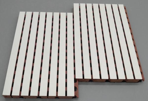 ODM Laminated Soundproof Veneer Wooden Grooved Acoustic Panel for Office Lobby