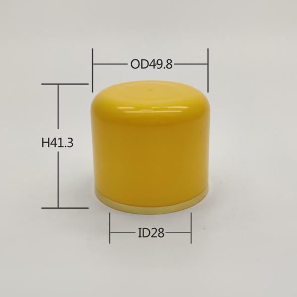 28mm Yellow Double Wall Cap , Hot Stamping Plastic Bottle Cover