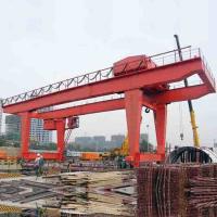 Double grue de portique de poutre de conteneur sur rail mobile