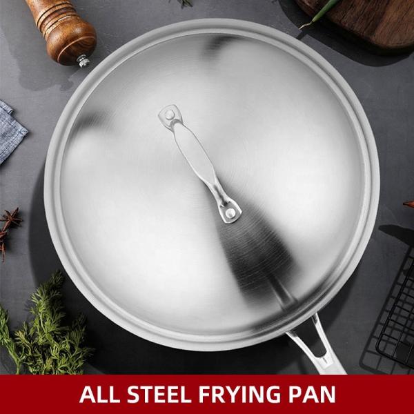 18/8 Stainless Steel Kitchen Non Stick Cooking Pot Wok With SS Lid