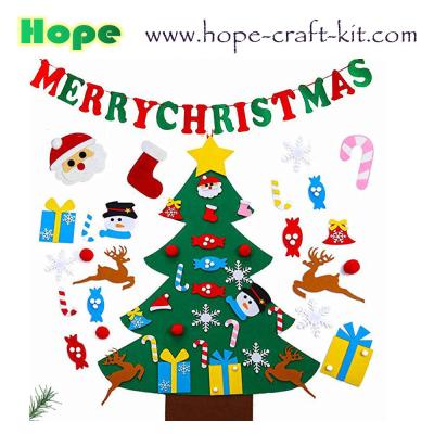 Merry Christmas Tree Decoration Hanging Pendants Felt Craft DIY Material for Kid  Ornament Creative Craft Kits OEM ODM