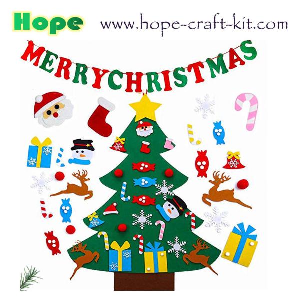 Merry Christmas Tree Decoration Hanging Pendants Felt Craft DIY Material for Kid  Ornament Creative Craft Kits OEM ODM